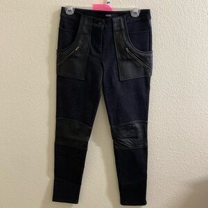 Cut25 Moto Gray And‎ Black Faux Leather Zip Leggings